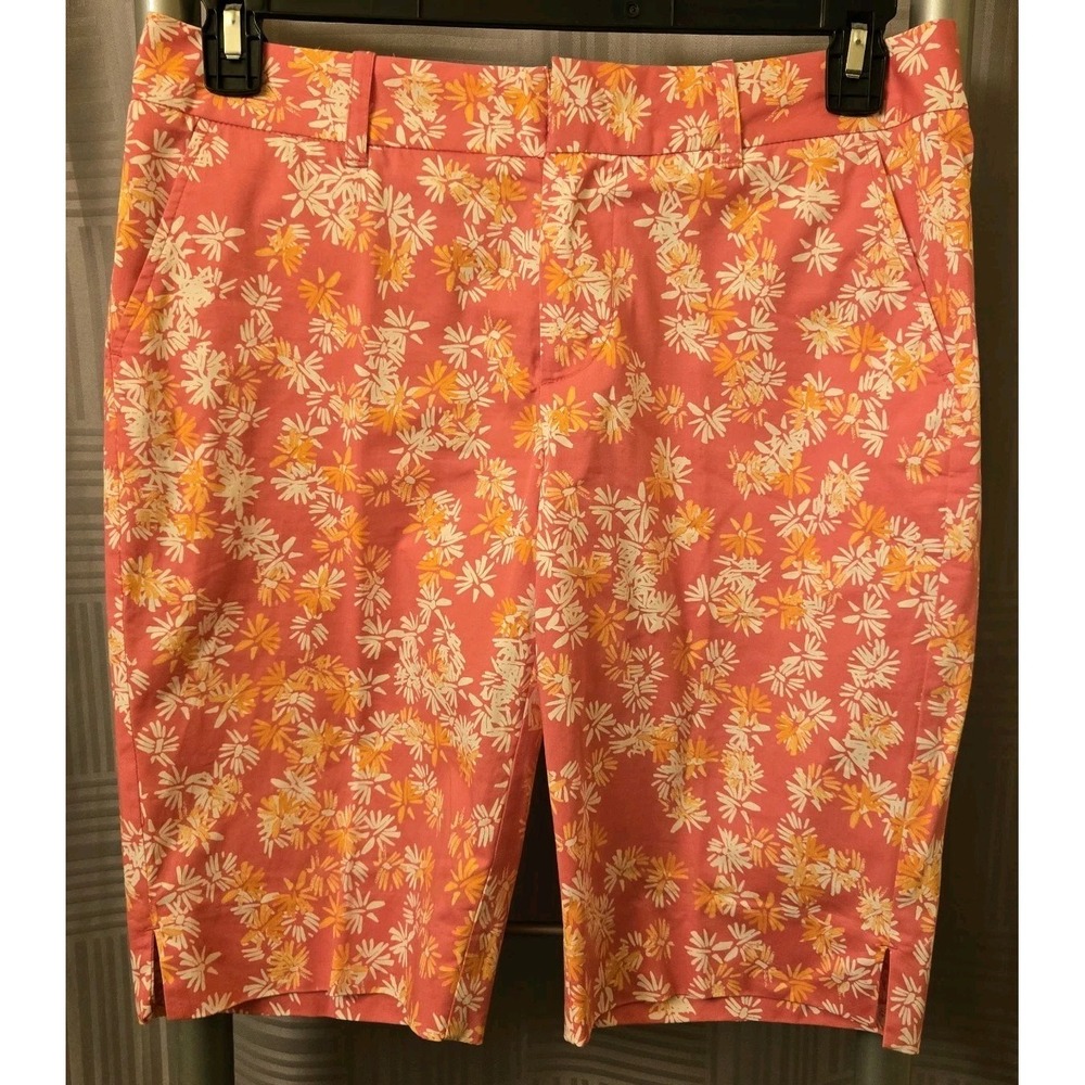Clover By Bobby Jones Womens Pink Floral Performance Golf Bermuda Short Size 6